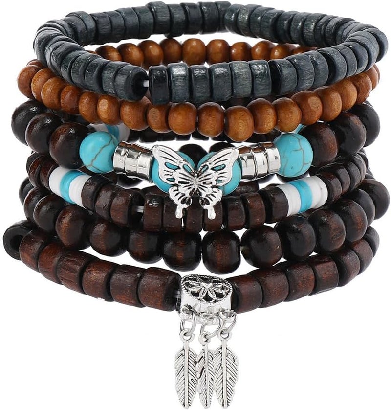 JAVMOO Gothic Bracelet Adjustable Punk Braided Leather Multilayer Grunge Set Bracelets Emo Metal Cuff Wrap Bangles Meaningful Gift - Image 1
